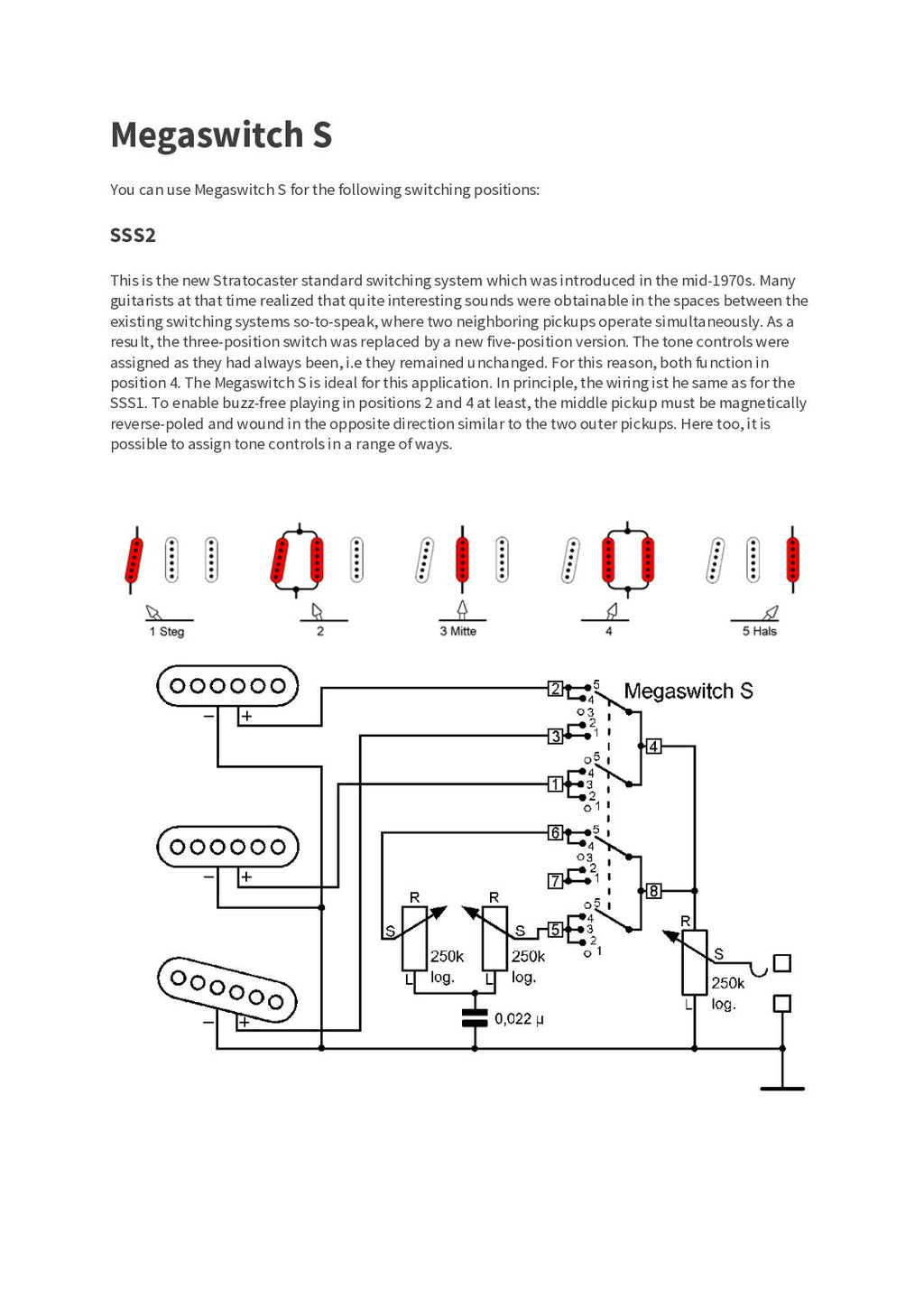 Schaller Megaswitch S+T Model 3-Way Switch