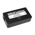 Black rectangular MIDI Solutions Breath Controller device with input and output jacks and LED indicator.