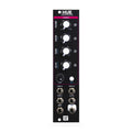 Black Eurorack module with six jacks, five knobs, one push button, and white and pink text labeled Hue Color Processor.