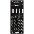 Black modular synth module with sliders, toggle switches, push button, and multiple 3.5mm jacks labeled with factors and trigger names.