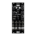 Black Eurorack module with various knobs, toggle switches, push button, and audio jacks labeled with control and signal names.