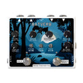 White Noise Engineering Batverb pedal with blue and black forest artwork and multiple control knobs, footswitches, and jacks.