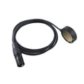 Black cable with a circular microphone capsule at one end and a 3-pin male XLR connector at the other end.