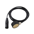 Black cable with a round sensor or transducer on one end and a 3-pin male XLR connector on the other.