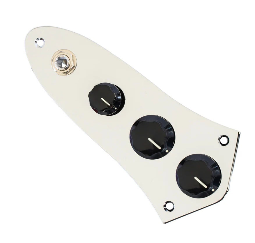 Obsidian Wire Loaded Chrome Control Plate for Jazz Bass®