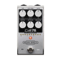 Silver metal guitar effects pedal with six control knobs, footswitch, and multiple LED indicators.
