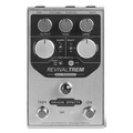 Silver and black guitar effects pedal with knobs, switches, and footswitches labeled RevivalTREM by Origin Effects.