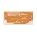 Brown printed circuit board with copper traces and text reading 'Mod Electronics CMOS Fuzz iss. 1'.