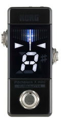 Black Korg Pitchblack X mini tuner pedal with digital display and metal footswitch