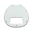 White 3-ply pickguard with a rectangular cutout and multiple screw holes.