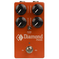 Orange guitar effects pedal with four black knobs, a toggle switch, and a footswitch labeled Diamond Phase.