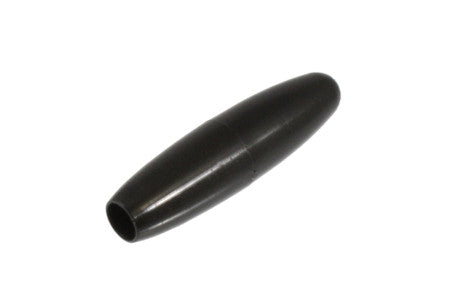Single black plastic part shaped like a tapered cylindrical tip with a hollow end.