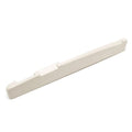 Off-white synthetic guitar saddle with compensated notches shown on a white background.