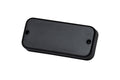 Black rectangular pickup component with rounded corners and two screw holes.