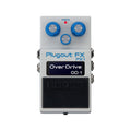 White Boss Plugout FX PX-1 guitar effects pedal with three blue control knobs and four side jacks