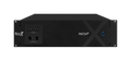Front view of the Flock Audio PATCH XT, a 3U rackmount digitally controlled analog patchbay with a machined anodized front panel featuring two combo TRS/XLR inputs and two XLR outputs.