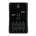 Black Play Fader mnml device with two faders, eight square buttons, and a small LED display.