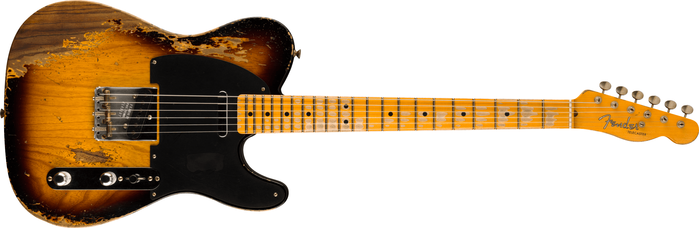 Fender Custom Shop 1952 Telecaster Super Heavy Relic, 1-Piece Quartersawn Maple Neck, Aged 2-Color Sunburst 9231016758