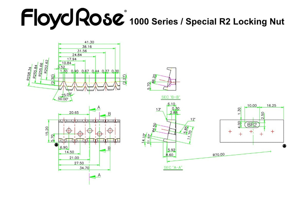 Floyd Rose 1000 Series / Special Complete R2 Nut