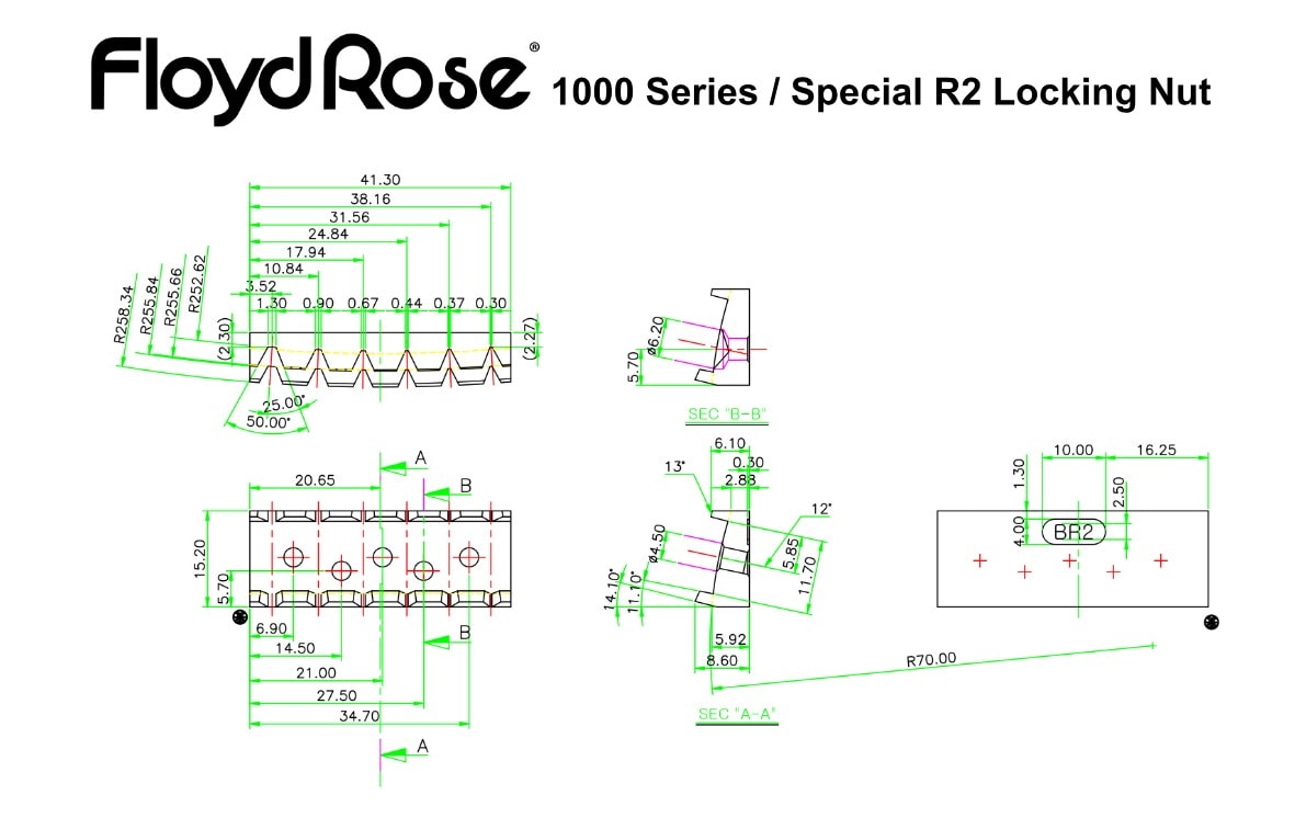 Floyd Rose 1000 Series / Special Complete R2 Nut