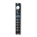 A narrow black modular synthesizer panel with one white knob, one toggle switch, and five labeled jack sockets.