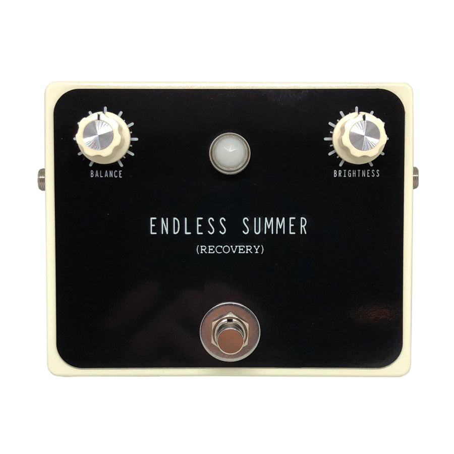 Rectangular guitar effects pedal with two knobs, one footswitch, and two side jacks labeled Endless Summer Recovery.