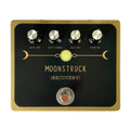 Black and gold guitar effects pedal named Moonstruck by Recovery with four knobs and one footswitch.