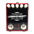 Red and black guitar effects pedal with five white knobs, two footswitches, and two red LEDs.