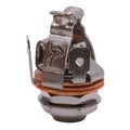 Close-up photo of a metallic 1/4 inch mono jack socket with an orange insulating washer.