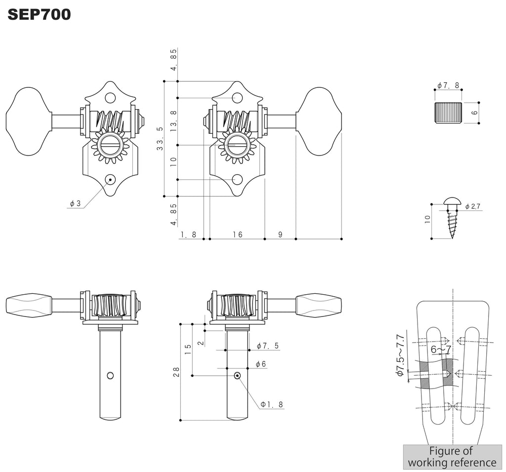 Gotoh SEP700 Gold Guitar Machine Heads Set of 3 + 3