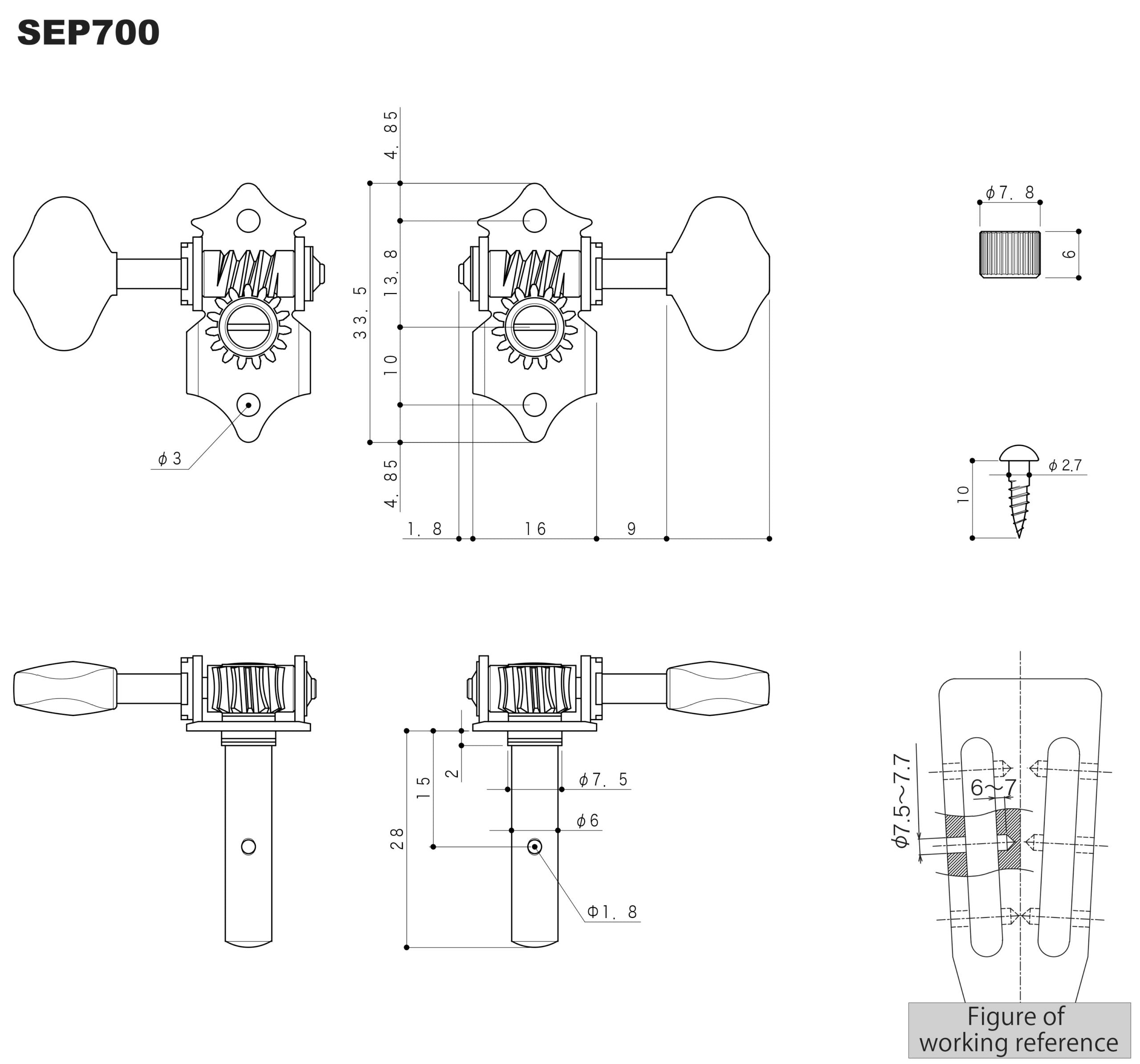 Gotoh SEP700 Gold Guitar Machine Heads Set of 3 + 3