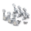 Set of six chrome guitar tuning machine heads with mounting screws
