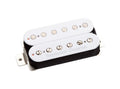 White guitar pickup with two rows of pole pieces and 'Seymour Duncan' logo on one side.