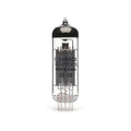 Clear glass vacuum tube with metal pins and black top showing EL84/6BQ5 and Sovtek branding.