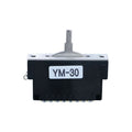 Black rectangular electrical switch with a metal lever and solder terminals, labeled YM-30 on the side.