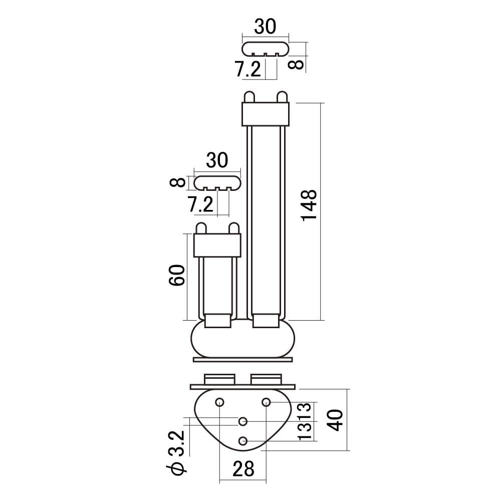 Solo Pro EPI Style Split Trapeze Guitar Tailpiece — Tremolo Pedal