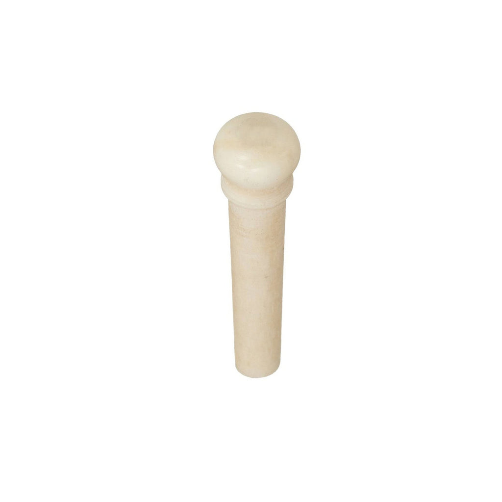 Single off-white guitar bridge pin with rounded top shown on a white background.
