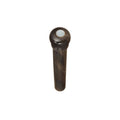 Single dark brown wooden bridge pin with a white dot on the rounded top.