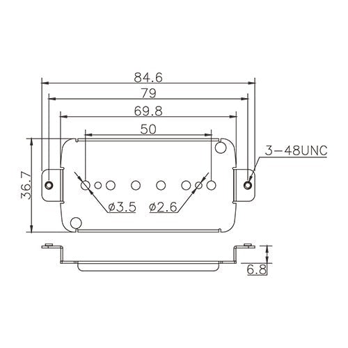 Solo Music Gear Solo 50mm Rounded P90 Humbucker Nickel Silver Base Plate – Short Leg — Pickup