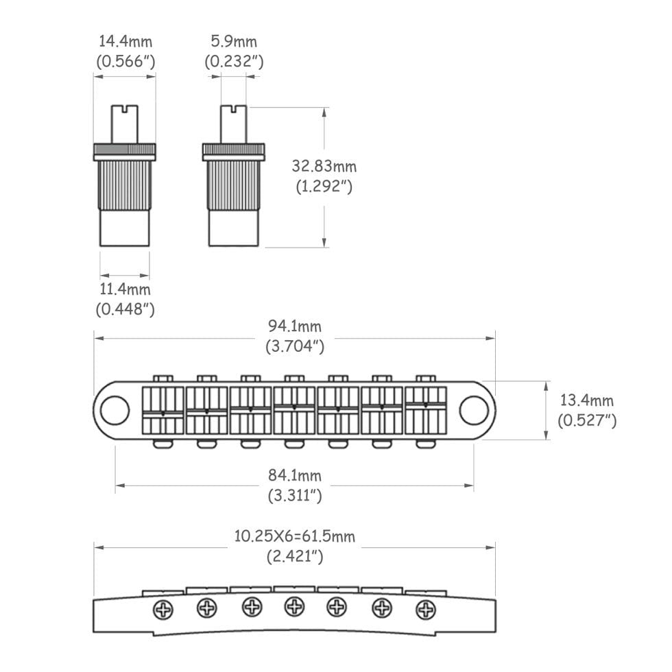 Solo Pro 7-String Bridge With Studs