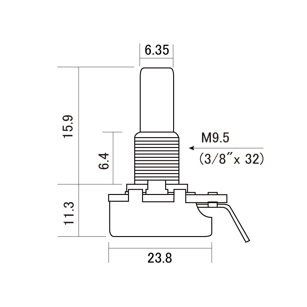 Solo Pro CTS 250K-A Solid Short Shaft Audio Taper Potentiometer – Imperial