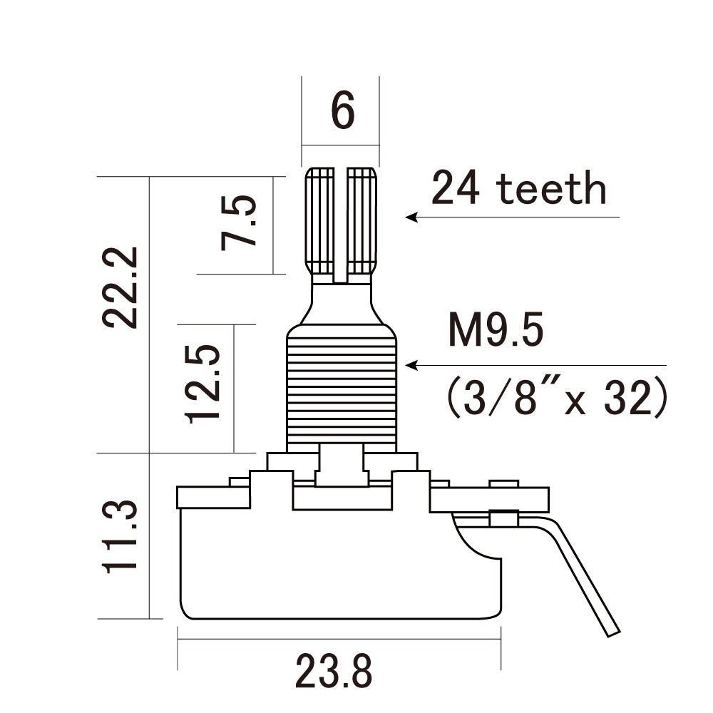 Solo Pro CTS 250K-B Split Shaft Linear Taper Potentiometer – Imperial