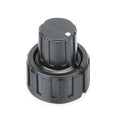 Black dual concentric knob with indicator line on the top