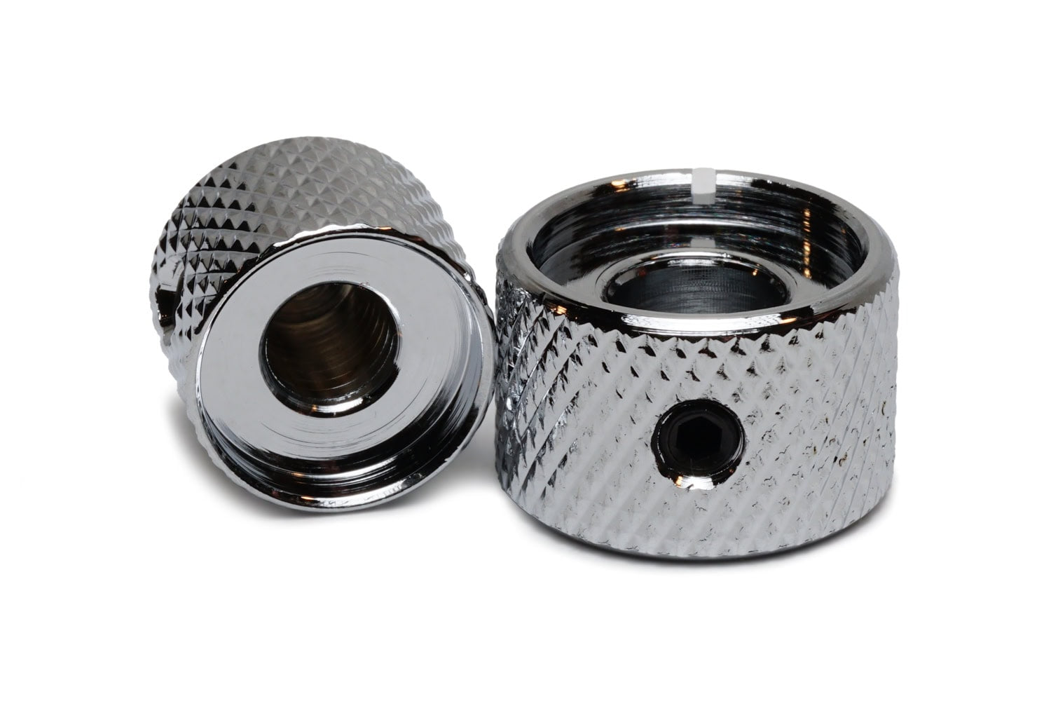 Solo Pro Dual Concentric Knurled Dome Chrome Knob