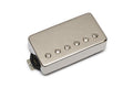 Chrome-covered rectangular guitar pickup with six adjustable pole screws and black insulated wire attached.