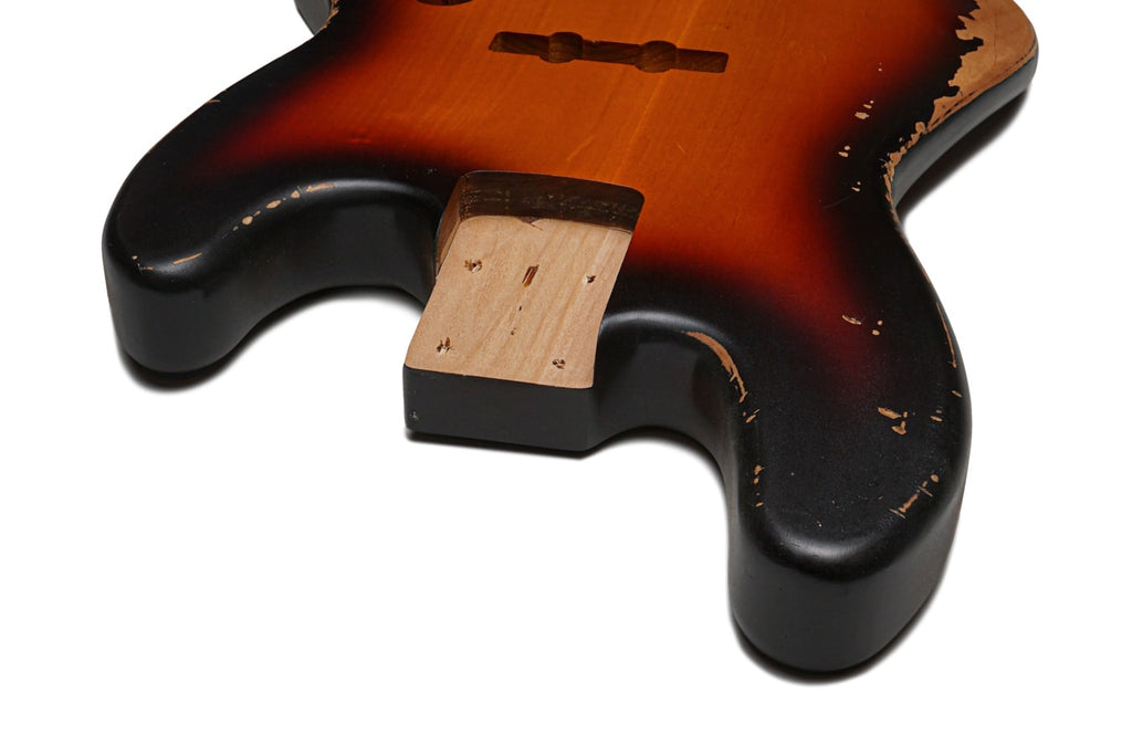 Solo JB Style Relic Finished Bass Body – Sunburst