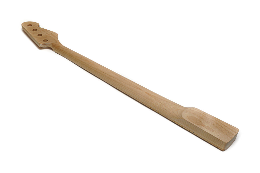 Solo JB Style Left Handed Maple Bass Neck With Maple Fretboard & Block Inlays