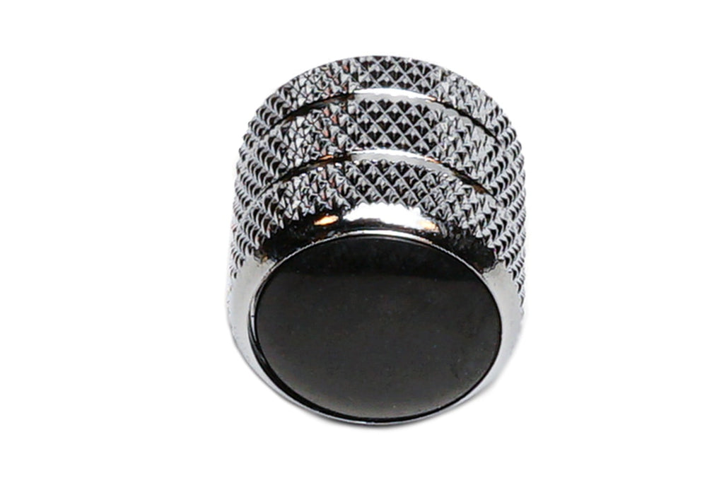Solo Knurled Knob With Black Abalone Dome Top