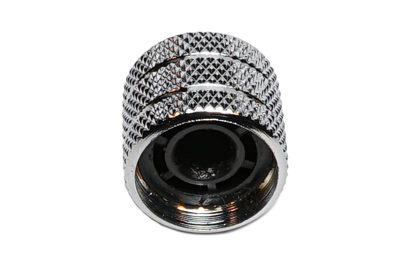 Solo Knurled Knob With Black Abalone Dome Top