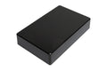 Large black rectangular metal pedal enclosure viewed at an angle on a white background.